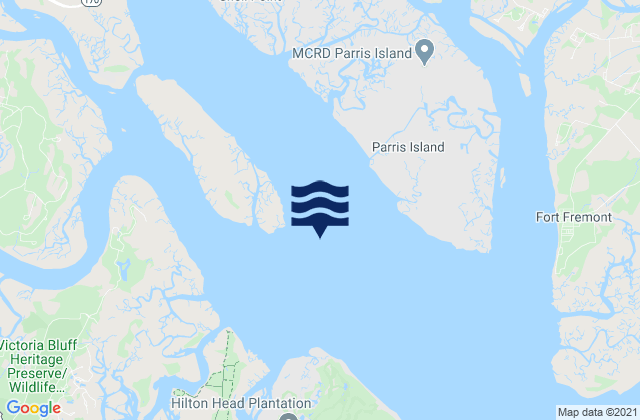 Daws Island SE of Broad River, United States潮水