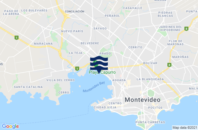 Departamento de Montevideo, Uruguay潮水
