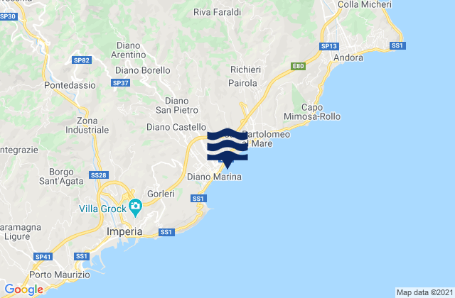 Diano Marina, Italy潮水