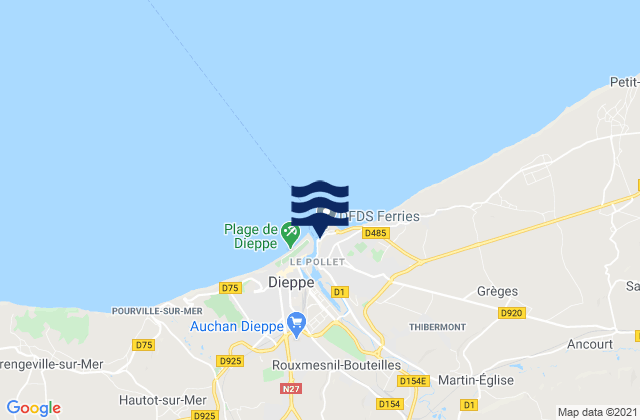 Dieppe Port, France潮水