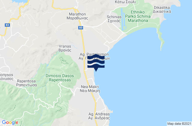 Diónysos, Greece潮水