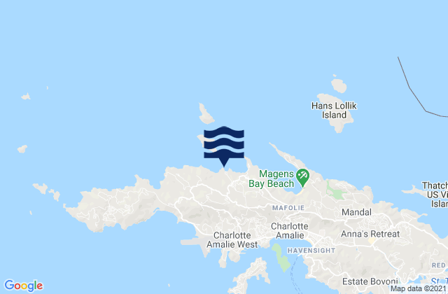 Dorothea Bay Ruy Point, U.S. Virgin Islands潮水