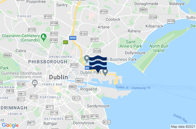 Dublin (North Wall), Ireland潮水