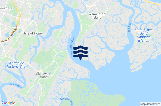 Dutch Island SE of Skidaway River, United States潮水