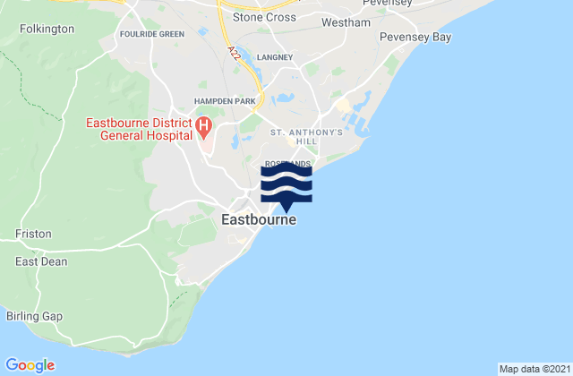 Eastbourne East Beach, United Kingdom潮水