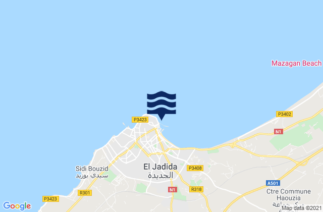 El Jadid, Morocco潮水