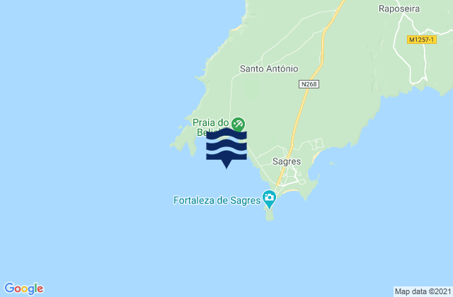 Enseada de Belixe, Portugal潮水