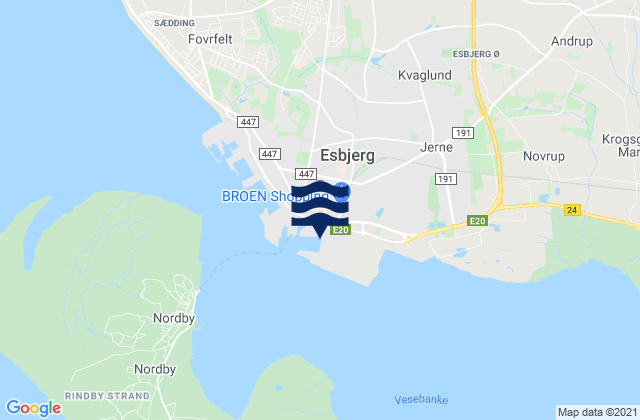 Esbjerg, Denmark潮水