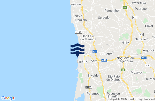 Espinho, Portugal潮水