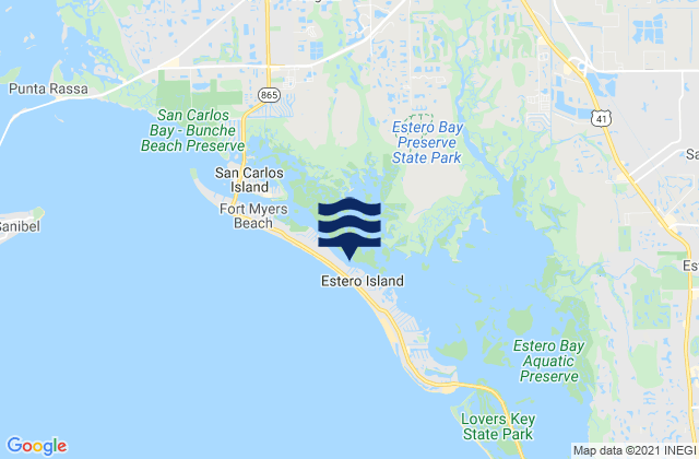 Estero Island Estero Bay, United States潮水
