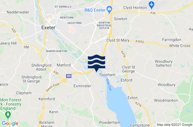 Exeter, United Kingdom潮水