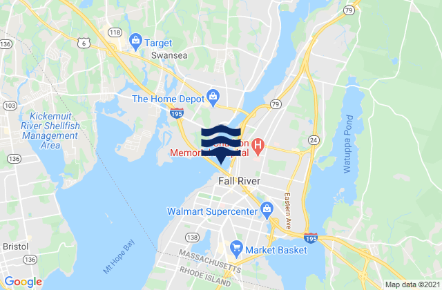 Fall River Massachusetts, United States潮水