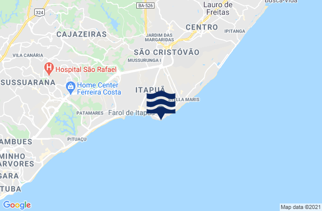 Farol de Itapuã, Brazil潮水