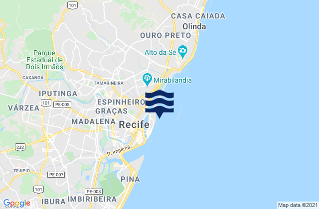 Farol do Recife, Brazil潮水