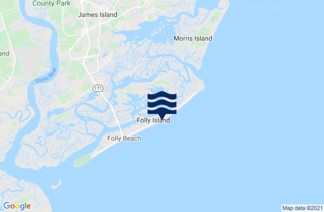 Folly River (North Folly Island), United States潮水