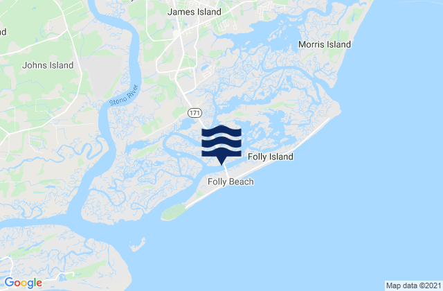 Folly River Bridge Flooy Island, United States潮水