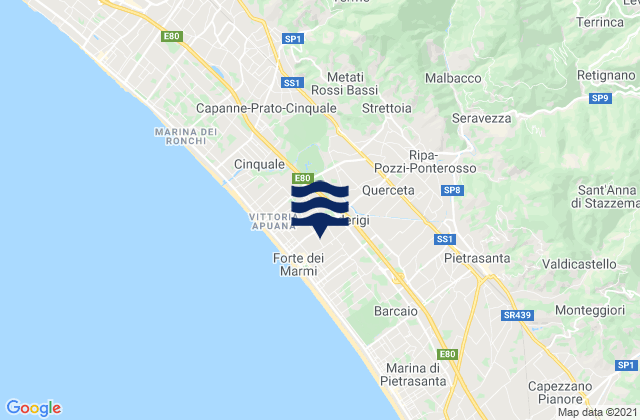 Forte dei Marmi, Italy潮水
