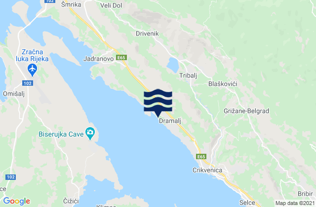Fužine, Croatia潮水