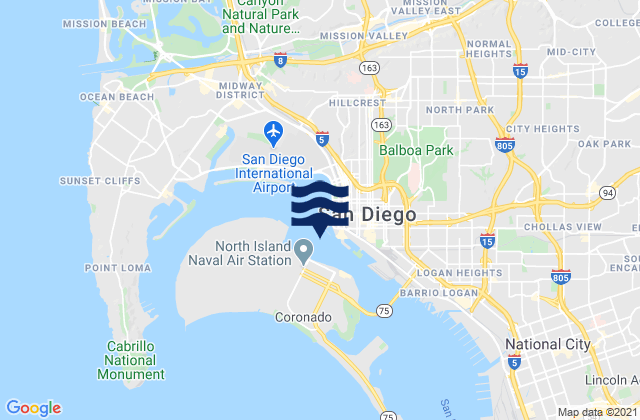 G St. Pier (San Diego) 0.22 nmi. SW of, United States潮水