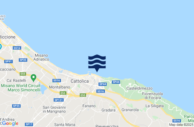 Gabicce Mare, Italy潮水