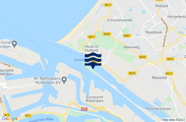 Gemeente Maassluis, Netherlands潮水