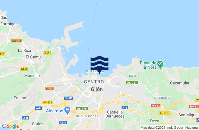 Gijón, Spain潮水