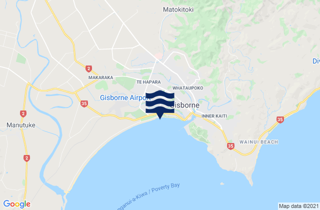 Gisborne, New Zealand潮水