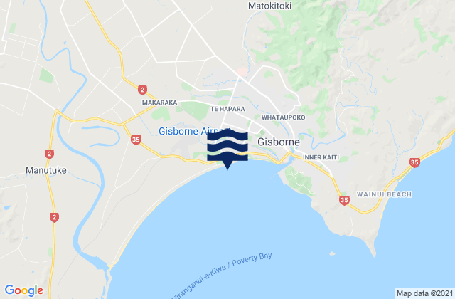 Gizzy Pipe (Gisborne), New Zealand潮水