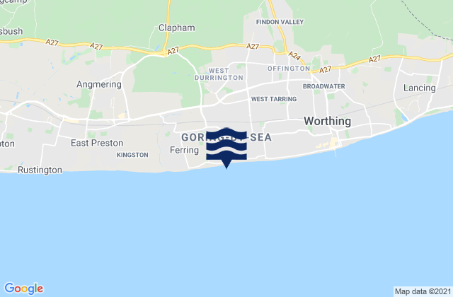 Goring-by-Sea, United Kingdom潮水