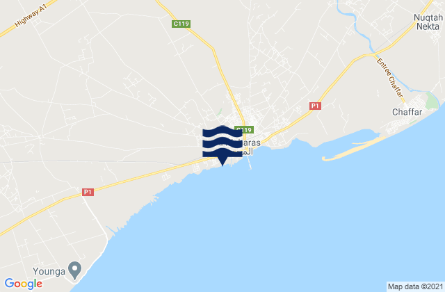 Gouvernorat de Sfax, Tunisia潮水