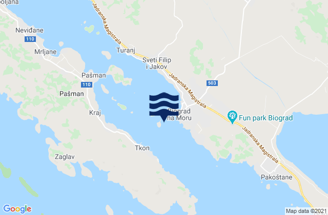 Grad Biograd na Moru, Croatia潮水