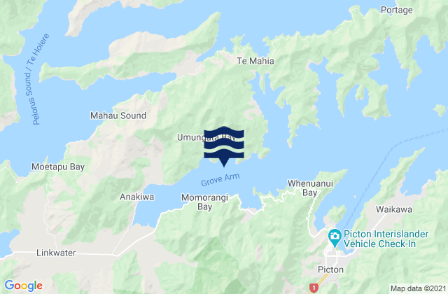 Grove Arm, New Zealand潮水