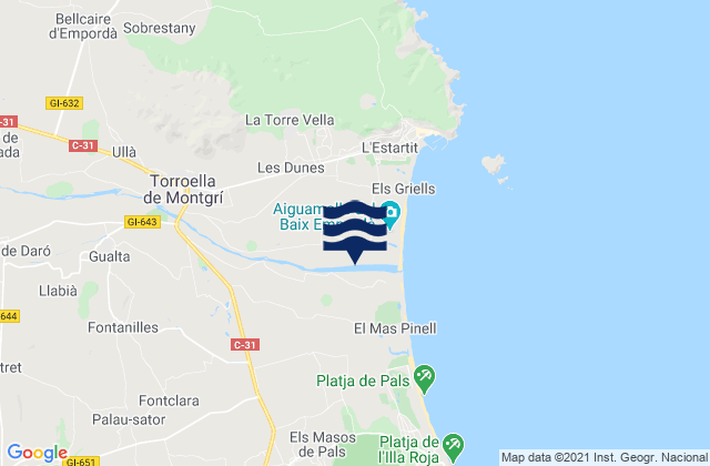 Gualta, Spain潮水