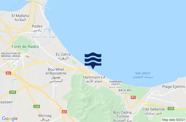 Hammam-Lif, Tunisia潮水