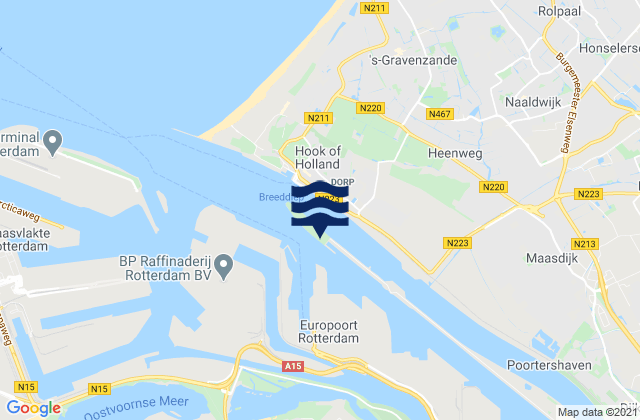 Hartelkanaal, Netherlands潮水