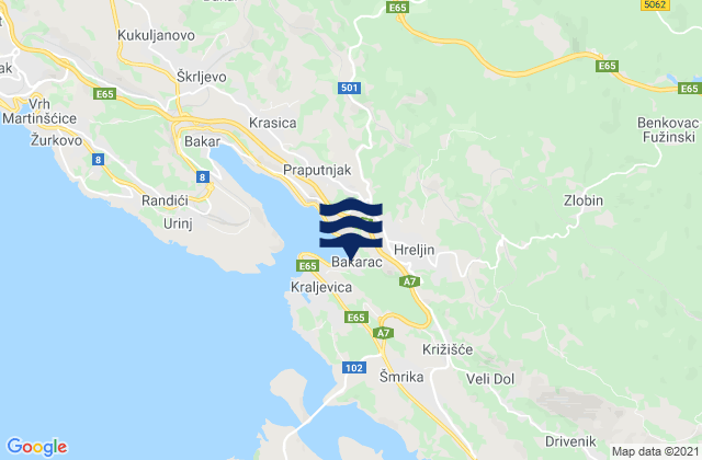Hreljin, Croatia潮水