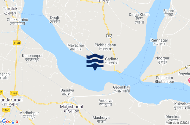 Hugli Point Semaphore, India潮水