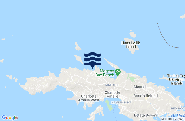 Hull Bay, U.S. Virgin Islands潮水