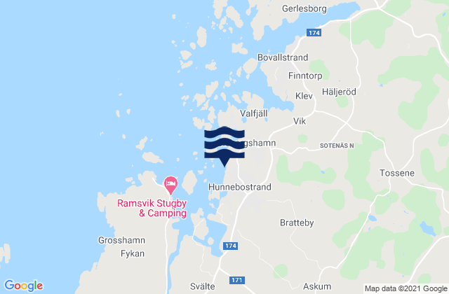 Hunnebostrand, Sweden潮水