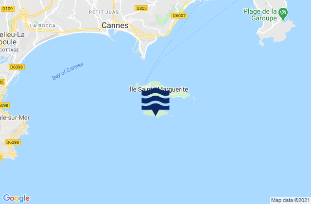 Ile St Honorat, France潮水