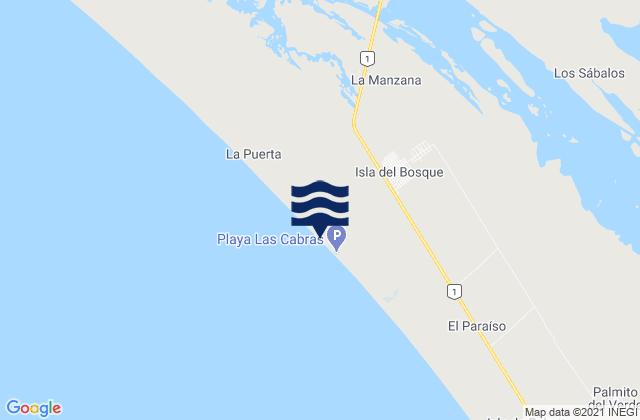 Isla del Bosque, Mexico潮水