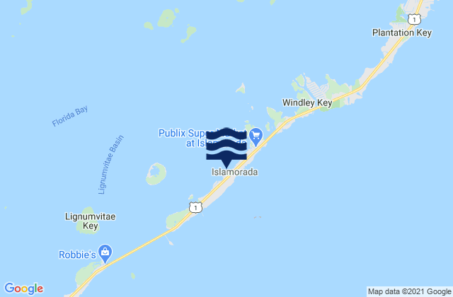 Islamorada (Upper Matecumbe Key Florida Bay), United States潮水