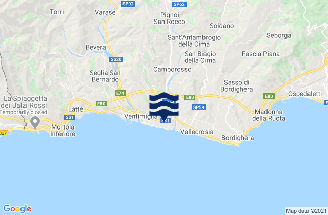 Isolabona, Italy潮水