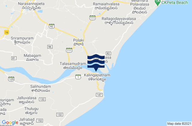 Kalingapatnam, India潮水
