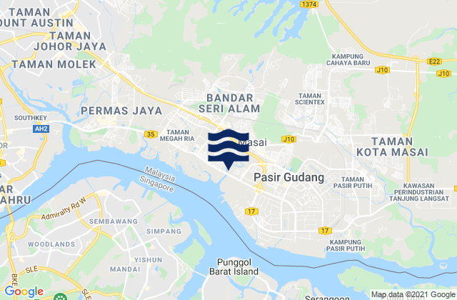 Kampung Pasir Gudang Baru, Malaysia潮水