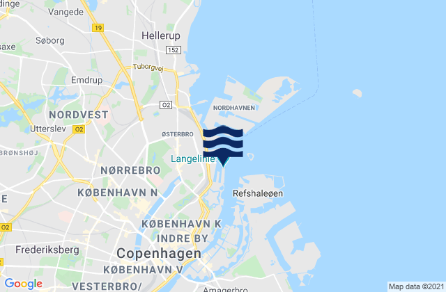 Kobenhavn (Copenhagen) Baltic Sea, Denmark潮水