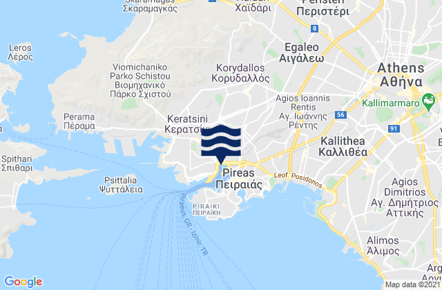 Korydallós, Greece潮水