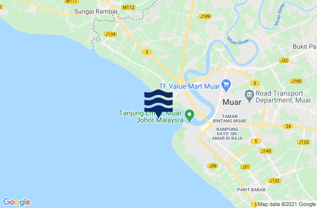 Kuala Muar, Malaysia潮水