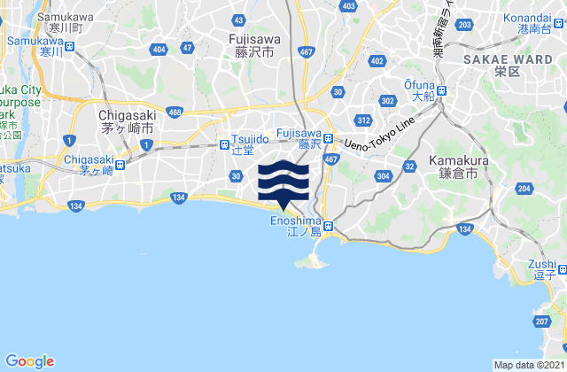 Kugenuma Kaigan, Japan潮水