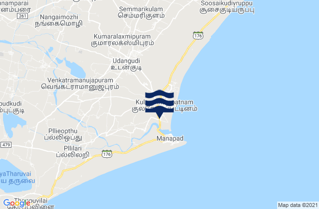 Kulasekarapatnam, India潮水